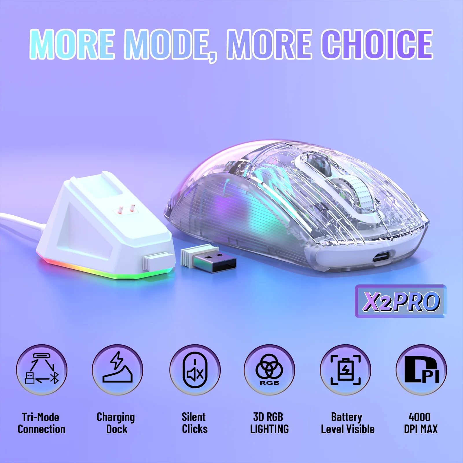 ATTACK SHARK X2PRO Wireless Gaming Mouse with Charging Dock - Image 13