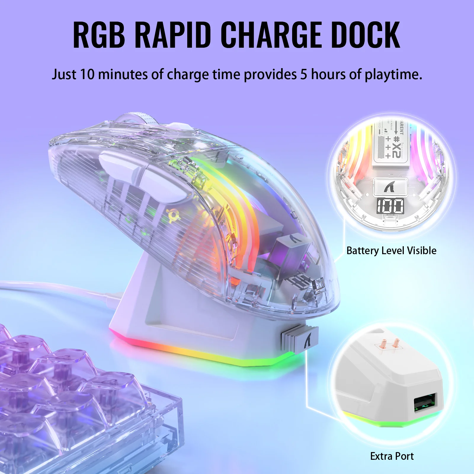 ATTACK SHARK X2PRO Wireless Gaming Mouse with Charging Dock - Image 14
