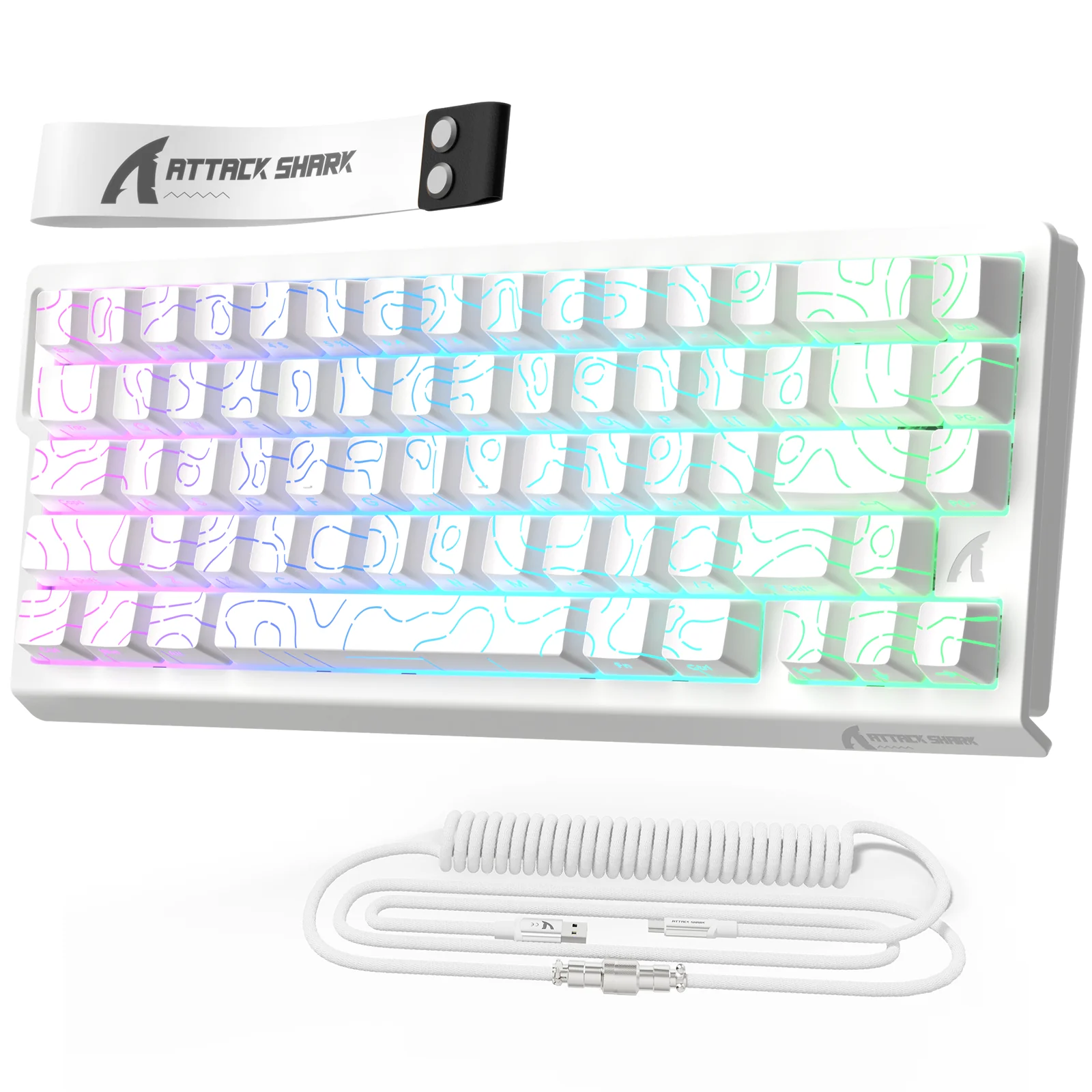 ATTACK SHARK X68 HE Rapid Trigger Keyboard Magnetic Switch with C01PRO Coiled Cable - Image 10